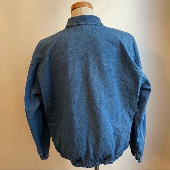 Vintage 90s Teddi Denim Jean Jacket w Embroidered Birds Elastic Size Large - Picture 4 of 10